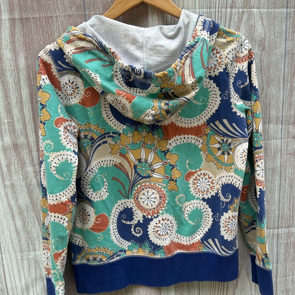 Vintage Y2K Lucky Brand size M graphic print hoodie sweatshirt Asian Art inspo - Picture 4 of 7